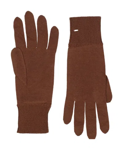 Saint Laurent Cashmere Gloves In Brown