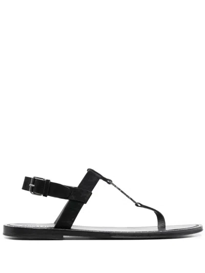 Saint Laurent Cassandra Sandals In Nero