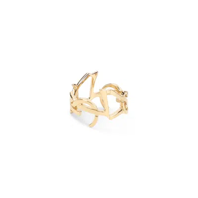 Saint Laurent Cassandre Scarf Ring In Oro