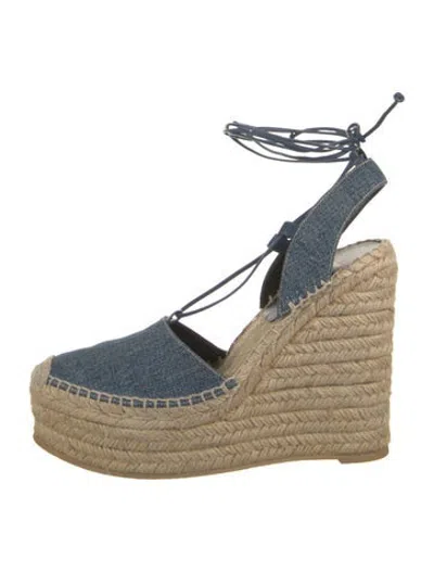 Pre-owned Saint Laurent Denim Espadrilles In Blue