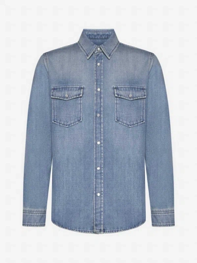 Saint Laurent Denim Shirt In Light Japanese Lake