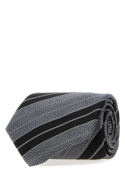 Saint Laurent Embroidered Jacquard Tie, 8 Cm In Multi