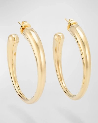 Saint Laurent Gold Degrade Hoop Earrings