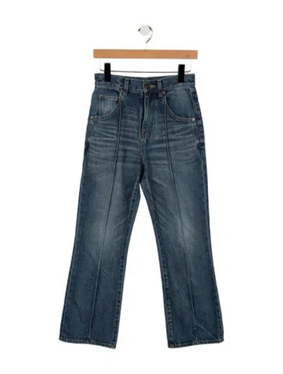 Pre-owned Saint Laurent High-rise Flared Jeans In Blue
