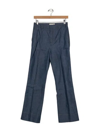 Pre-owned Saint Laurent High-rise Flared Jeans In Blue
