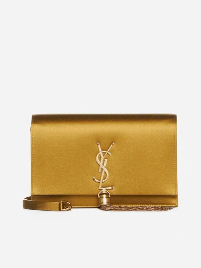 Saint Laurent Kate Satin Small Bag In Gold