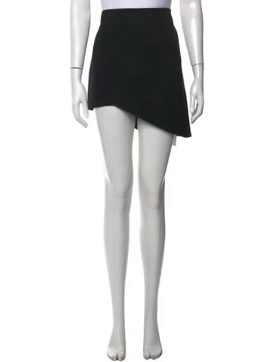 Pre-owned Saint Laurent Leather Trim Embellishment Mini Skirt In Black