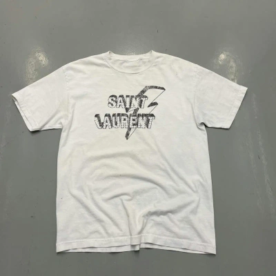 Pre-owned Saint Laurent Lightning Shirt In White