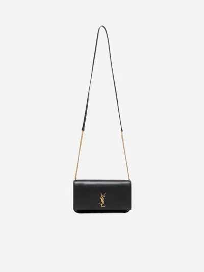 Saint Laurent Monogramme Leather Pouch In Black