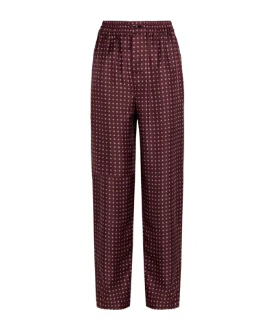 Saint Laurent Silk Relaxed-fit Pyjama Trousers In Burgundy