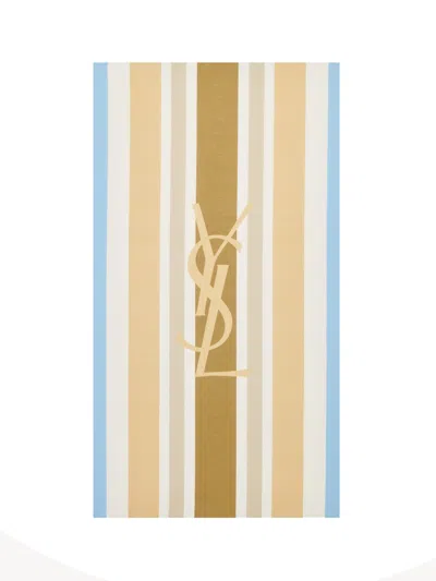 Saint Laurent Smooth Trim Scarf With Center Cassandre Signature, 100 X 180 Cm In Multicolor