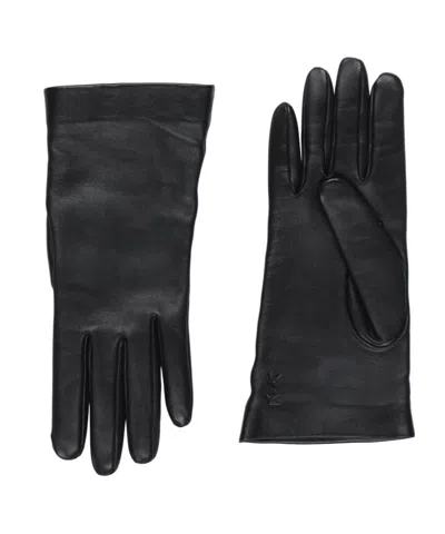 Saint Laurent Solid-color Leather Gloves In Black
