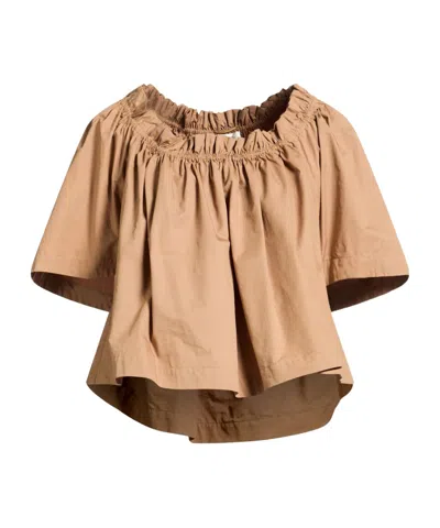 Saint Laurent Solid-color Short-sleeved Shirt In Neutral