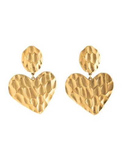Pre-owned Saint Laurent Vintage Heart Clip-on Drop Earrings In Multicolor