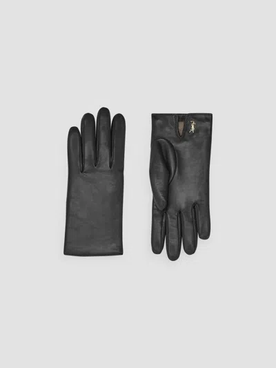 Saint Laurent Women's Cassandre Short Gloves In Lambskin And Cashmere In Black
