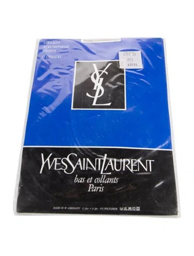 Pre-owned Saint Laurent Women's Grey Nylon Yves  Stockings