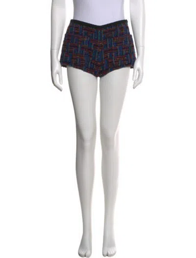Pre-owned Saint Laurent Wool Mini Shorts In Blue