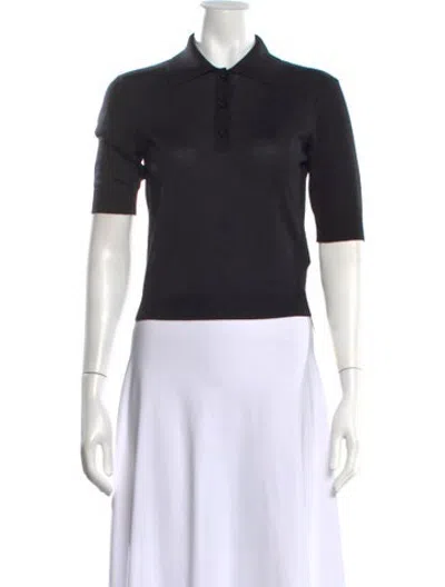 Pre-owned Saint Laurent Wool Short Sleeve Polo In Black
