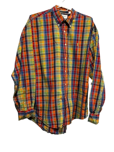 Pre-owned Saint Laurent Ysl Vintage Yves  Shirt Size L Checked In Multicolor