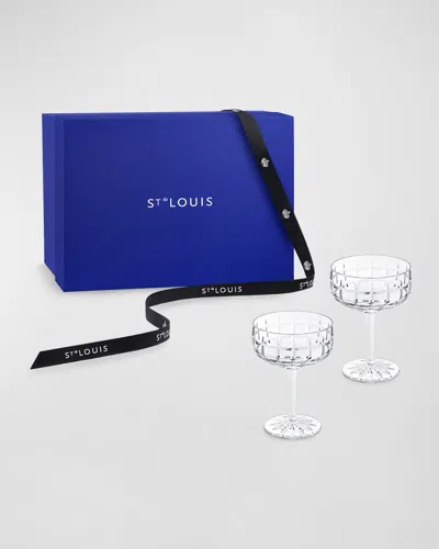 Saint Louis Crystal Manhattan Cocktail Glasses, Set Of 2