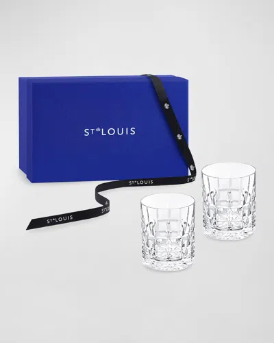 Saint Louis Crystal Manhattan Double Rock Glasses, Set Of 2 In Transparent