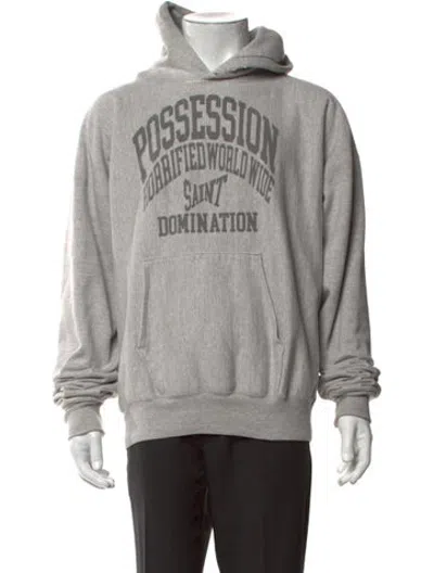 Pre-owned Saint Michael Graphic Print Crew Neck Hoodie In Grey