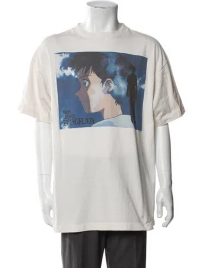 Pre-owned Saint Michael Graphic Print Crew Neck T-shirt W/ Tags In White