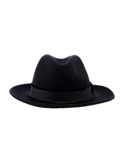 Pre-owned Saks Fifth Avenue Wool Fedora Hat In Black