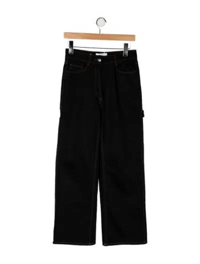 Pre-owned Saks Potts High-rise Wide Leg Jeans In Black
