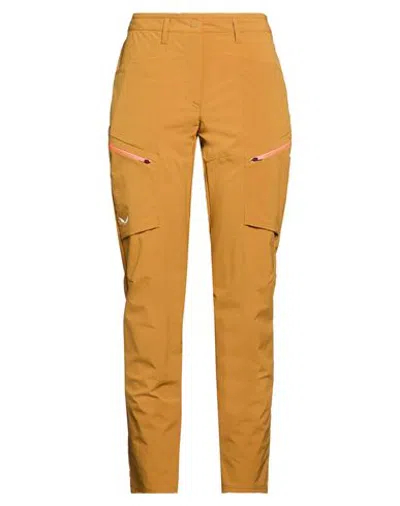 Salewa Puez Woman Pants Mustard Size 8 Polyamide, Elastane In Yellow