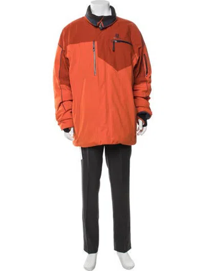 Pre-owned Salomon Colorblock Pattern Performance Jacket In Orange