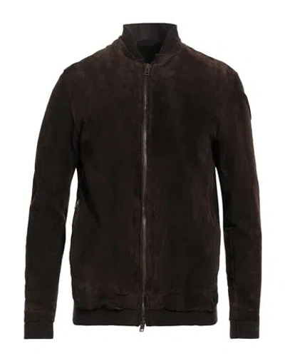 Salvatore Santoro Man Jacket Cocoa Size 40 Ovine Leather In Brown
