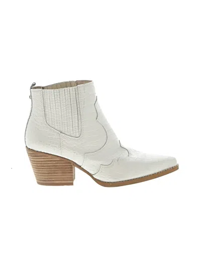 Pre-owned Sam Edelman Ankle Boots In White