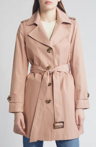 Sam Edelman Buckle Belt Trench Coat In Blush