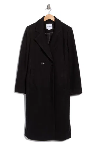 Sam Edelman Fitted Double Breasted Notch Collar Long Coat In Multi
