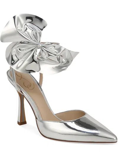 Sam Edelman Halie 2 Womens Ankle Strap Stiletto In Silver