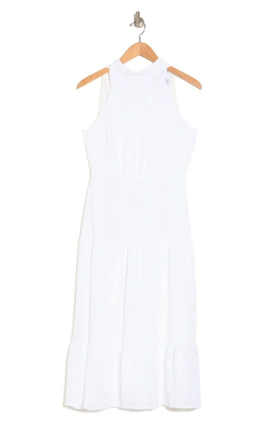 Sam Edelman Textured Halter Neck Sleeveless Dress In White