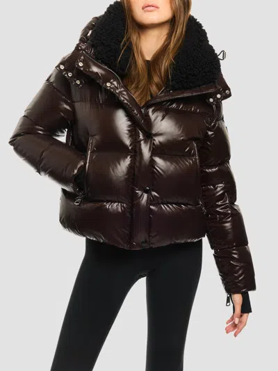 Sam Women's Phoenix Sherpa-collar Down Puffer Coat In Brown