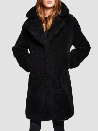Sam Women's Sherpa Leather-trimmed Coat In Black