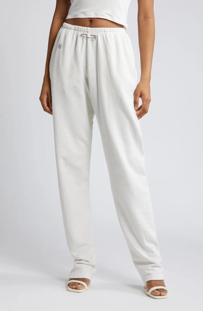 Sami Miro Vintage Gender Inclusive Safety Pin Hemp & Organic Cotton French Terry Sweatpants In White