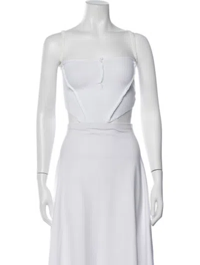 Pre-owned Sami Miro Vintage Strapless Crop Top In White