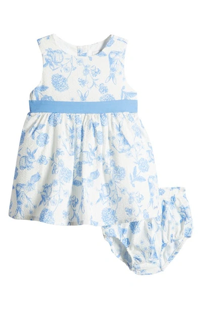 Sammy + Nat Babies' Floral Dress & Bloomers In Blue