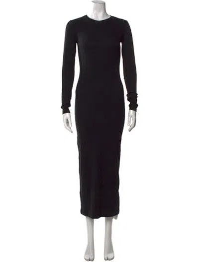 Pre-owned Samsoe & Samsoe Crew Neck Long Dress In Black