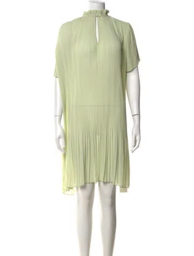 Pre-owned Samsoe & Samsoe Mock Neck Mini Dress In Green