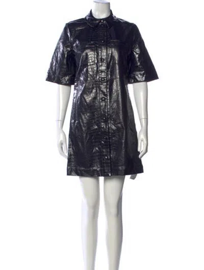 Pre-owned Samsoe & Samsoe Patterned Dress In Blue