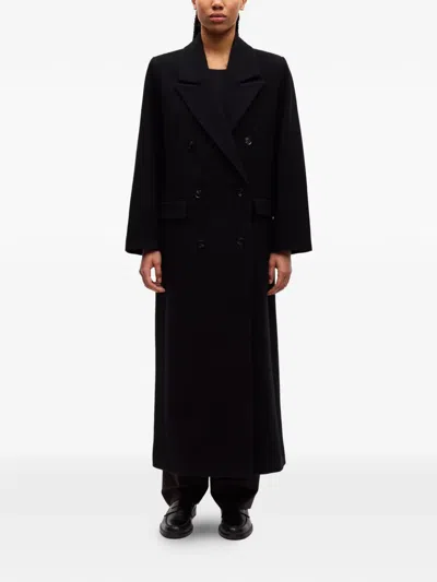 Samsoe & Samsoe Sajill Double-breasted Coat In Black