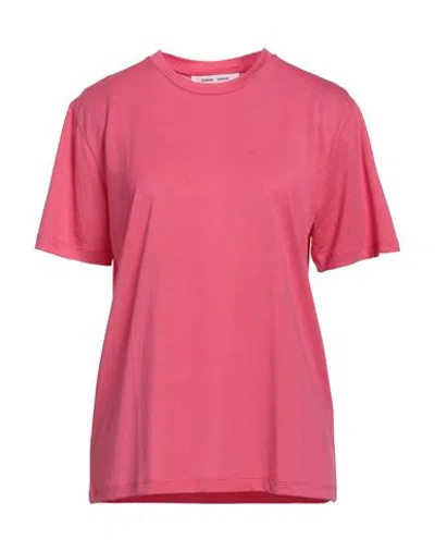 Samsoe & Samsoe Samsøe Φ Samsøe Woman T-shirt Fuchsia Size S Tencel Lyocell, Organic Cotton In Pink