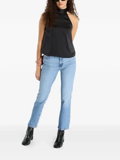 Samsoe & Samsoe Sarheos Halterneck Satin Top In Black