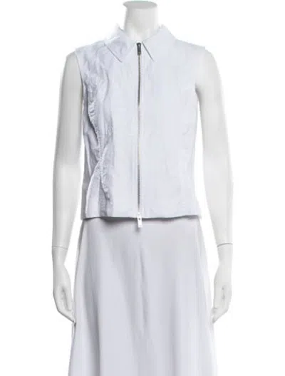 Pre-owned Samsoe & Samsoe Sleeveless Button-up Top In White
