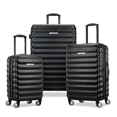 Samsonite Element Hardside Expandable 3 Piece (21"/24"/28") Luggage Set In Alpine Black